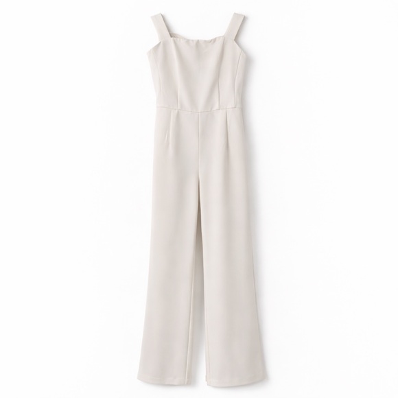 Gracia Tie Shoulder Wide Leg Jumpsuit White S NWT